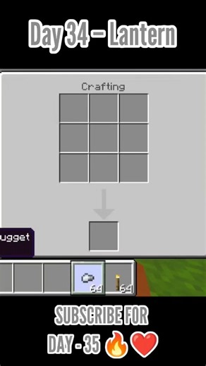 Minecraft Crafting | Day 34 - Lantern 🕯️ #minecraft #mcpe #shorts