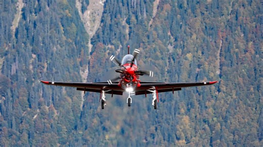 Watch this PC-21 rip through the mountains - "It flashes overhead in seconds"