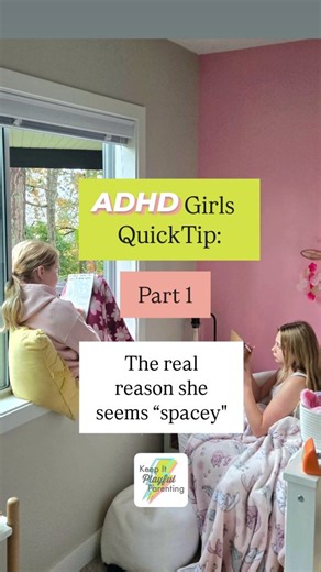 Many inattentive ADHD girls look “spacey” when they’re overwhelmed. But that zoned out look isn't daydreaming… it’s dissociation. 🥴 Their brain drifts because it’s doing too much, not too little. 🧠 You child is not ignoring you, she’s coping with overload. The way to get her attention back isn’t with a sharp “HELLO?!” or repeated verbal instructions. It’s through gentle reconnection. Try: ⚡️A soft touch and a “hey love…” ⚡️Saying her name quietly. ⚡️A moment of silence while her brain reorient