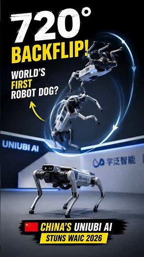 China's UNIUBI AI Claims World's First 720° Backflip Robot Dog 🤖🔥 WAIC 2026