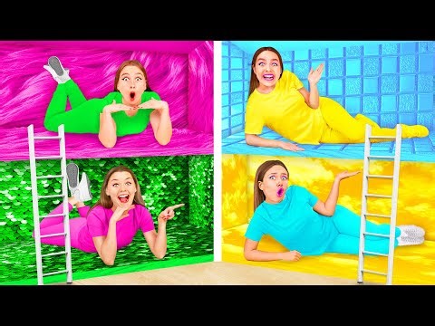 Secret Room Under the Bed Four Colors Challenge | Funny Situations by Funny Funny