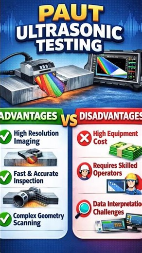 PAUT Ultrasonic Testing ⚡ Advantages vs Disadvantages Explained in 60 Seconds! #ytshorts