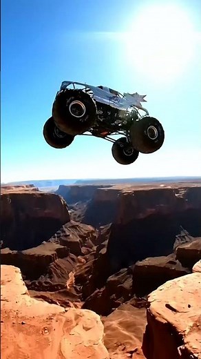 Insane Monster Truck Canyon Jump! 🚜💥