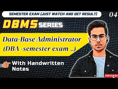 Database Administrator (DBA) Explained | What is DBA? | With HandWritten Notes| semester Exam
