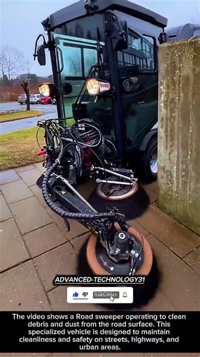 High-Efficiency Road Sweeper Machine in Action !! #innovation #tool #ideas
