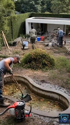 From Boring Courtyard to Dense Jungle Paradise|#backyard #beforeandafter#backyardmakeover#ai#shorts