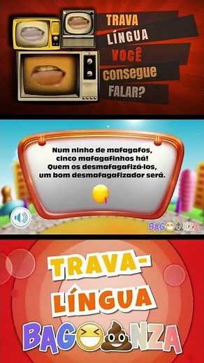 Trava-Língua: Num ninho de mafagafos, cinco mafagafinhos há #BAGOONZA #SHORTS