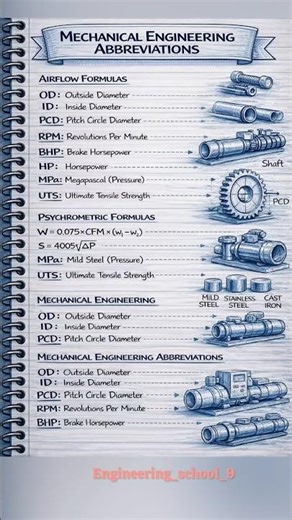 Mechanical Engineering Abbreviations Explained | OD, ID, PCD, RPM, BHP | Engineering Basics