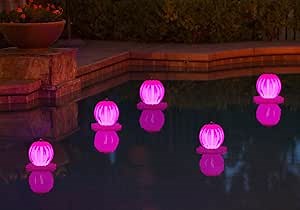 Poolmaster Floating Pool Lights for Swimming Pool, Patio and Hanging Solar Lanterns, 2 Pack, Pink