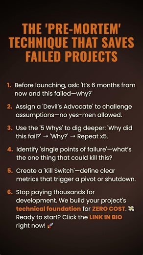 The 'Pre-Mortem' Technique That Saves Failed Projects #ad (Verify Info)