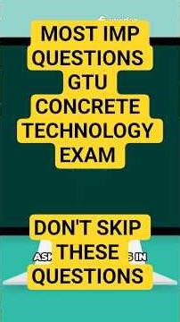 Must-Study Concrete Technology Questions for GTU Students #shortsfeed #gtuexamnews ‪@Civil101‬