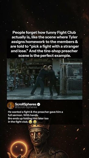 In Fight Club (1999) The Preacher Delivers The Holy Hands - Movie Details