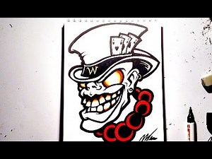 CRAZY FACE - Newschool Tattoo Design - Speed Drawing