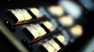 Illuminated Buttons on TV Control Room in a TV Studio.