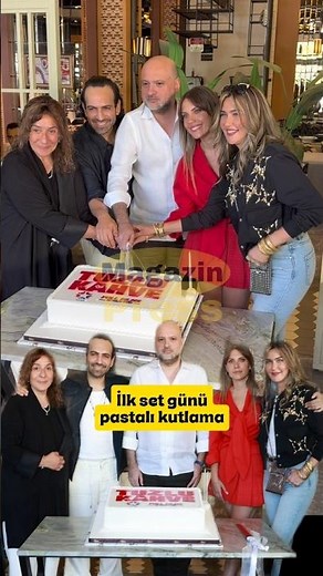 Yeni dizi 'Tuzlu Kahve'nin yıldız oyuncuları, ilk set gününü Polat Yağcı'yla pasta keserek kutladı