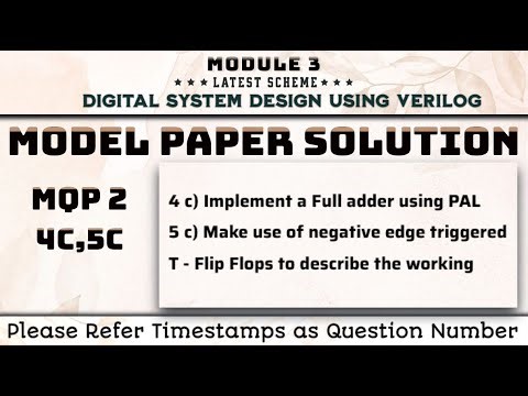 MQP 2 4c,5c DSDV Model Question Paper Explained 3rd Sem ECE 2022 Scheme VTU