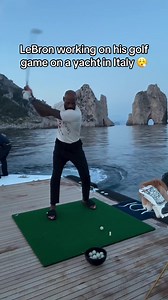 Bron getting the swing right with a view 😅🔥 (via kingjames/IG) #nba #basketball #lebronjames #lebron #golf