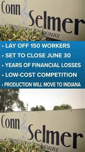 Instrument maker Conn Selmer sets closing date for Eastlake plant, laying off 150 workers