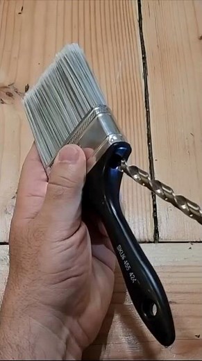 Drill a hole in your paint brush...🤯