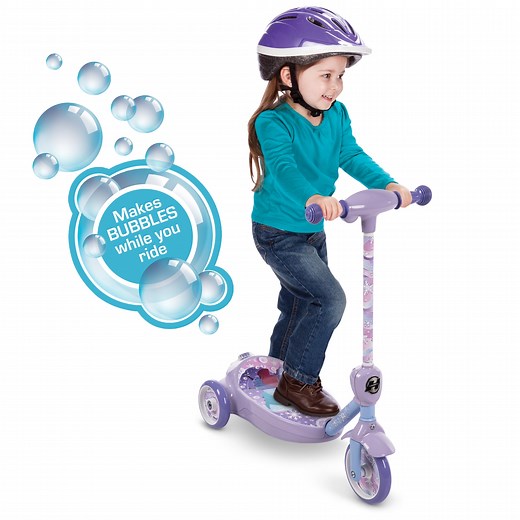 Huffy Disney Frozen 3-Wheel 6V Electric Bubble Scooter, Kids Ages 3 , 2 MPH
