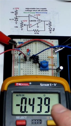 Voltage Difference Inverting Versus NonInverting Inputs Multimeter Measured LM358 Op Amp #diy