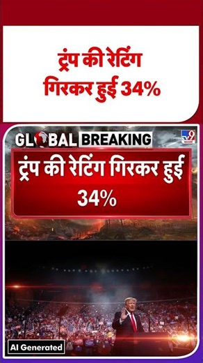 Trump Approval Rating: ट्रंप की रेटिंग गिरकर हुई 34% - TV9 | #youtubeshorts #shortvideo