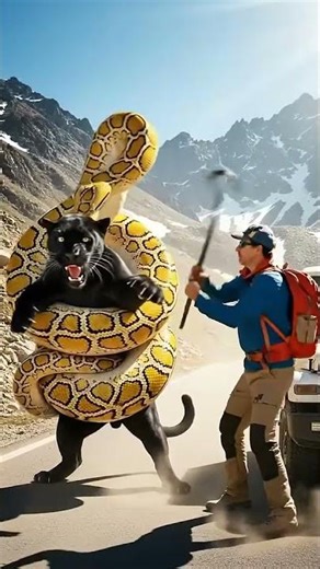 python vs panther Unbelievable scene #shorts