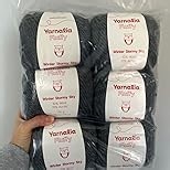Amazon.com: Fluffy Yarn Chunky Weight 6-Pack - Composed of Wool and Acrylic | Ultra-Soft Yarn Spun for Knitting & Crocheting for Sweaters, Blankets & Accessories | 100g/109 yd Each | Light Feather