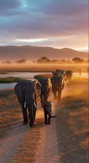 Majestic Elephant Migration Across the Timeless Savannah #Elephant #shorts
