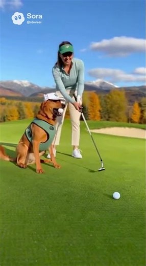 Watch this dog play golf