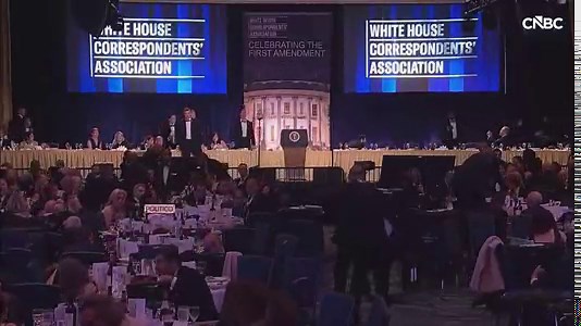 Video: Pres. Trump evacuated from White House Correspondents’ Dinner after gunshots heard in ballroom