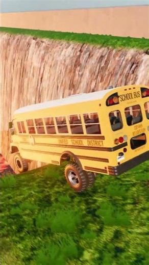 School bus VS Giant Lava Pit #67 BeamNG #shortsfeed #shortsviral