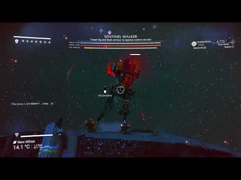 No Man's Sky: Using the Cloaking Device, to defeat The sentinel Walker.