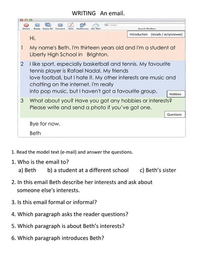 Writing an email.EP1. (pg.15). exercise for elementary