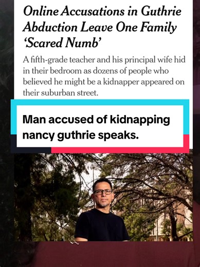 Dominick Evans had his nMe plaStered across social media when people accused him of being responsible for Nancy Guthrie's disapoearance. He spoke with the new york times about the repercussions of those accusations and how they turned his life upside down and made him fear for his child's safety. #nancyguthrie #annieguthrie #missingpersoncases #savannahguthrie #guthriecase