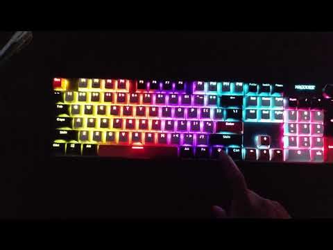 AJAZZ NK104 RGB Lighting Effects in Dark 🔥 Full Size Mechanical Keyboard