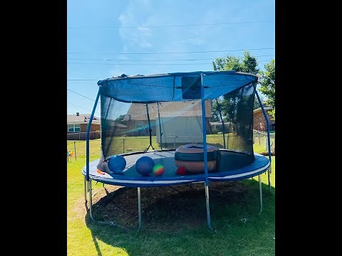Vlog#1 Backyard Camping: DIY Trampoline Tent