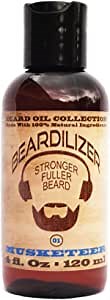 Beardilizer Musketeer Beard Oil for Men - 100% Natural Growth Oil & Conditioner with Argan, Jojoba & Vitamin E – Softening, Moisturizing for Soft, Healthy Beard – 4 Oz