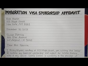 How To Write An Immigration Visa Sponsorship Affidavit Letter Step by Step Guide | Writing Practices