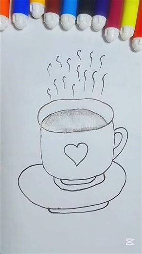 How to draw tea Cup #viralvideo #art #shorts