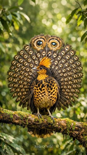 Incredible Peacock-Fan Bird with Hundreds of Eyes 🐦 #birds #birdsounds #wildlife