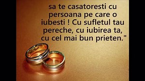 " Să te căsătoreşti cu persoana pe care o iubeşti ! Cu sufletul tău pereche, cu iubirea ta, cu cel mai bun prieten....." | Mango Music Romania