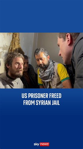Travis Timmerman spoke with reporters in Damascus about his illegal crossing from Lebanon into Syria and his detention in a Syrian prison | Sky News