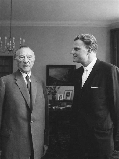 Here's what former German Chancellor Konrad Adenauer said to Billy Graham. #konradadenauer #billygraham #christian #fyp