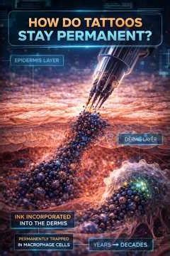 Why Tattoos Stay on Your Skin Forever?#Science #TattooScience #HumanBody #Dermis #Macrophages #skin
