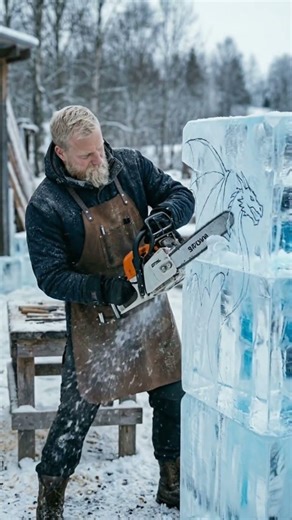 Epic Ice Dragon Carving | Giant Ice Sculpture Timelapse