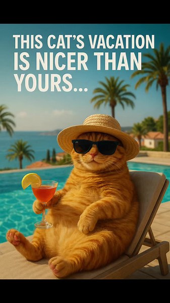 He booked the all-inclusive and never looked back #funnycats #holiday #mediterranean #viralvideo