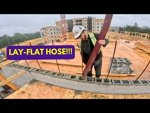 PUMPING CONCRETE: pouring masonry block-fill with a PUTZMEISTER boom pump!!!