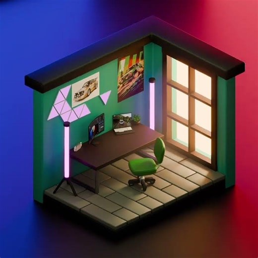 Tiny room in blender based on YouTube tutorial