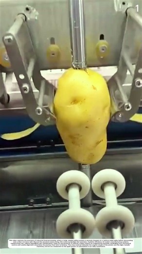 Raw Whole Potato: How Automated Blades Peel Skin Perfectly Clean